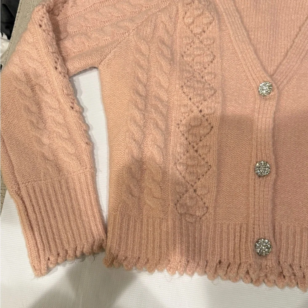 See and be seen Beautiful Wool Acryloc Rhinestone Button-Up Cardigan - Picture 6 of 13